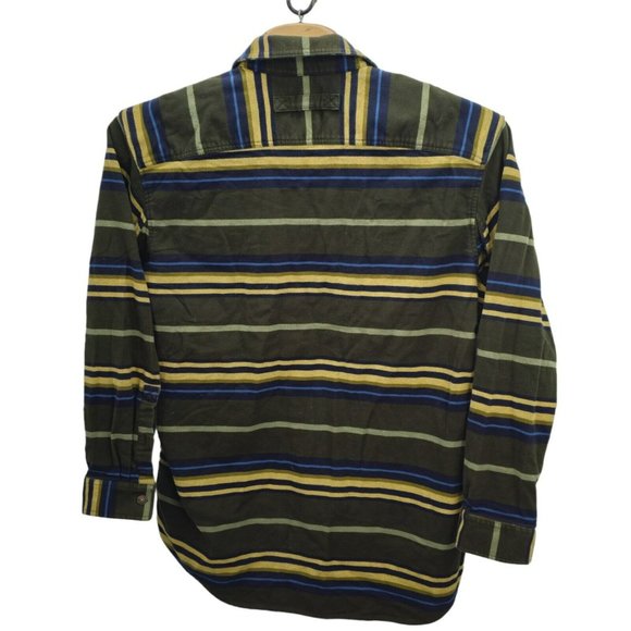 Duluth Trading Co Shirt Heavy Button Up Striped Men's XL Tall Multicolor Pockets - Picture 2 of 9